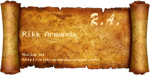 Rikk Armanda névjegykártya